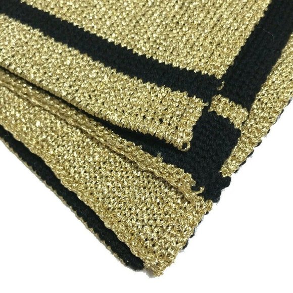 Authentic LOUIS VUITTON M76167 Echarpes Grister Scarf wool Gold x Black - Picture 3 of 10